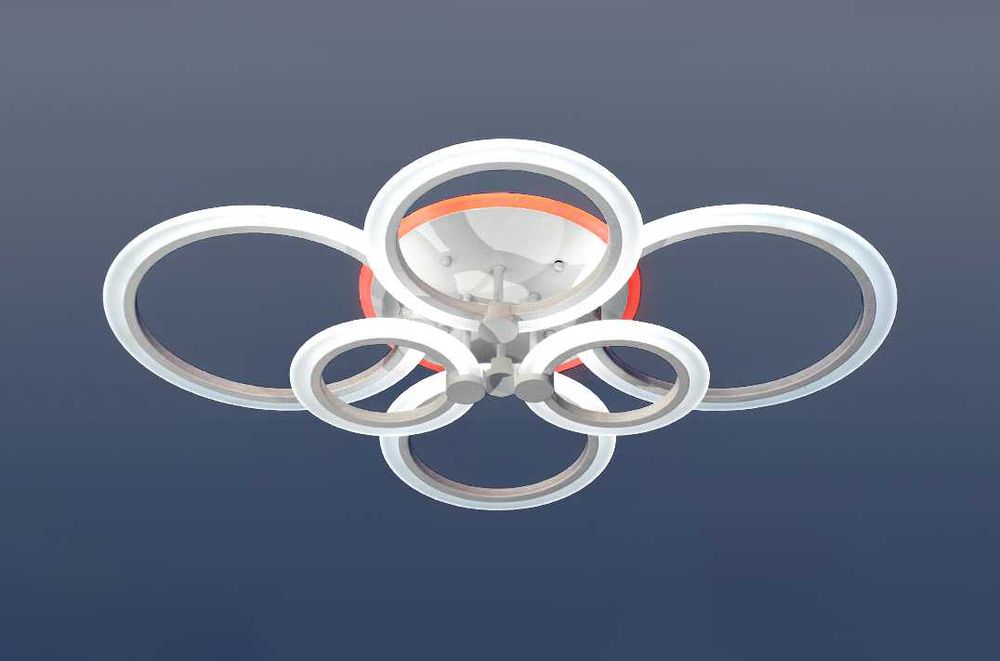 Led022/6 85Вт з підсвіткою люстра смарт лед світильник з пультом
