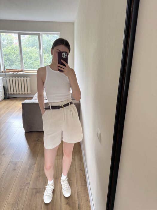 Лляні шорти-бермуди