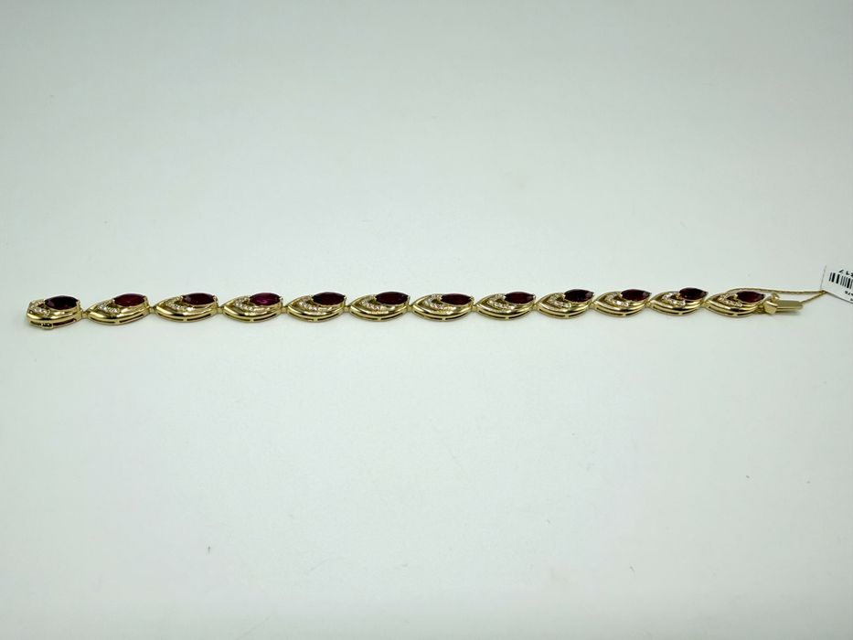 Złota bransoletka z Rubinami i Diamentami 18k