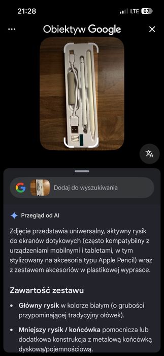 Aktywny rysik do tabletow i eksrnow dotykowych