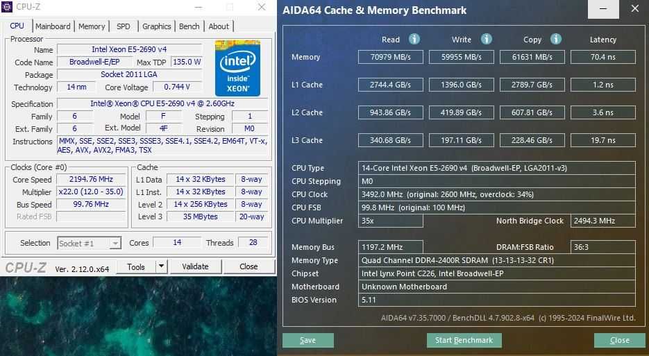 Набор 2011-3 QIYIDA X99 E5-A99 Xeon E5 2697 v3 14 ядер