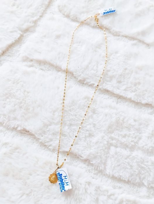 Złoty naszyjnik z medalikiem Maryja próba 585