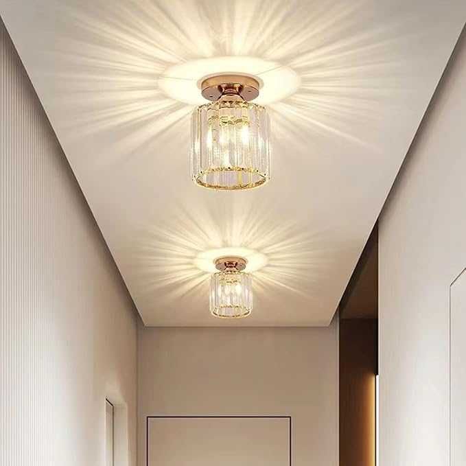 Złoty Kryształowy Żyrandol Mini ALLOMN Ø13 cm