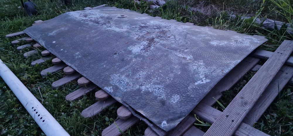 Blacha miedziana, 73x134cm, z zabytkowego bojlera, dla kowala, okucie dzwi grilla