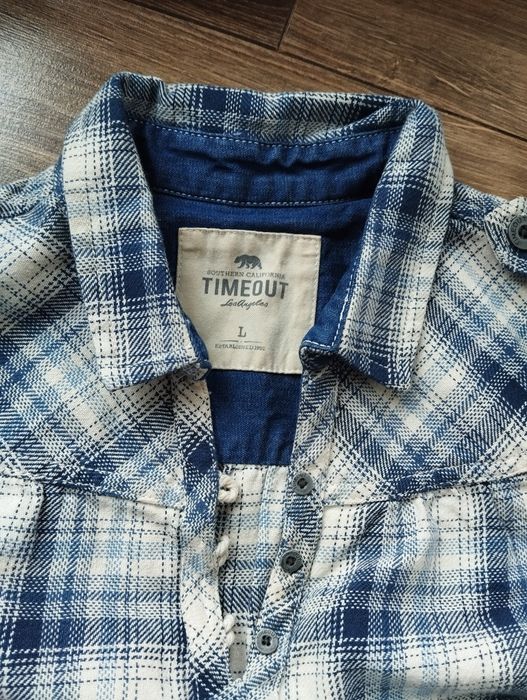 Koszula flanelowa z jeans Timeout L