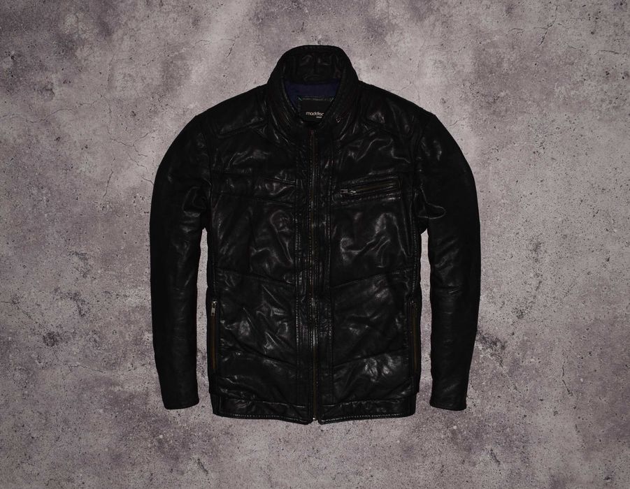 Maddison Down Leather Jacket (Мужская Зимняя Кожаная Куртка Пуховик )