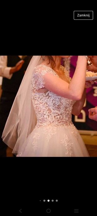 Suknia ślubna, śmietanka, literka A
