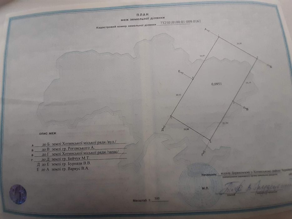 Продається приватизована земельна  ділянка під забудову.