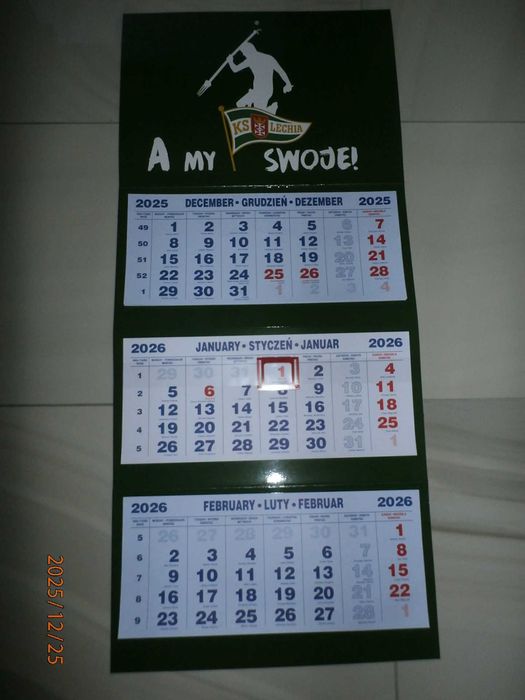 Kalendarz trójdzielny Lechii Gdańsk 2026r.