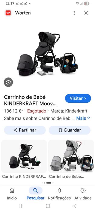 Carrinho de bebé 3 em 1