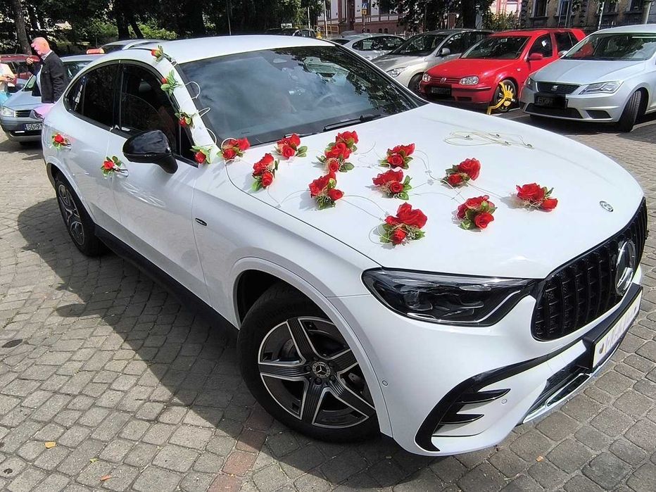 Samochód, auto do ślubu. Mercedes GLC Coupe  pakiet AMG.