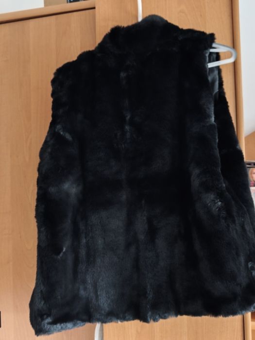 Bezrękawnik damski futerkowy czarny rozmiar xl