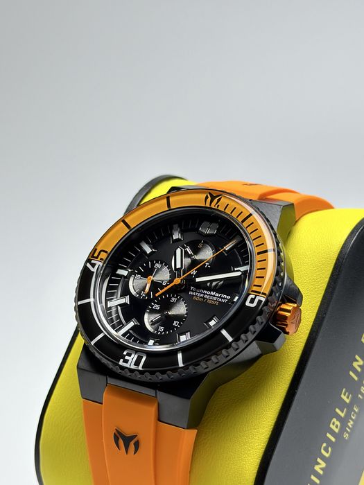 Invicta 525033, годинник інвікта техно маріне, яскравий чоловічий годинник, помаранчевий годинник