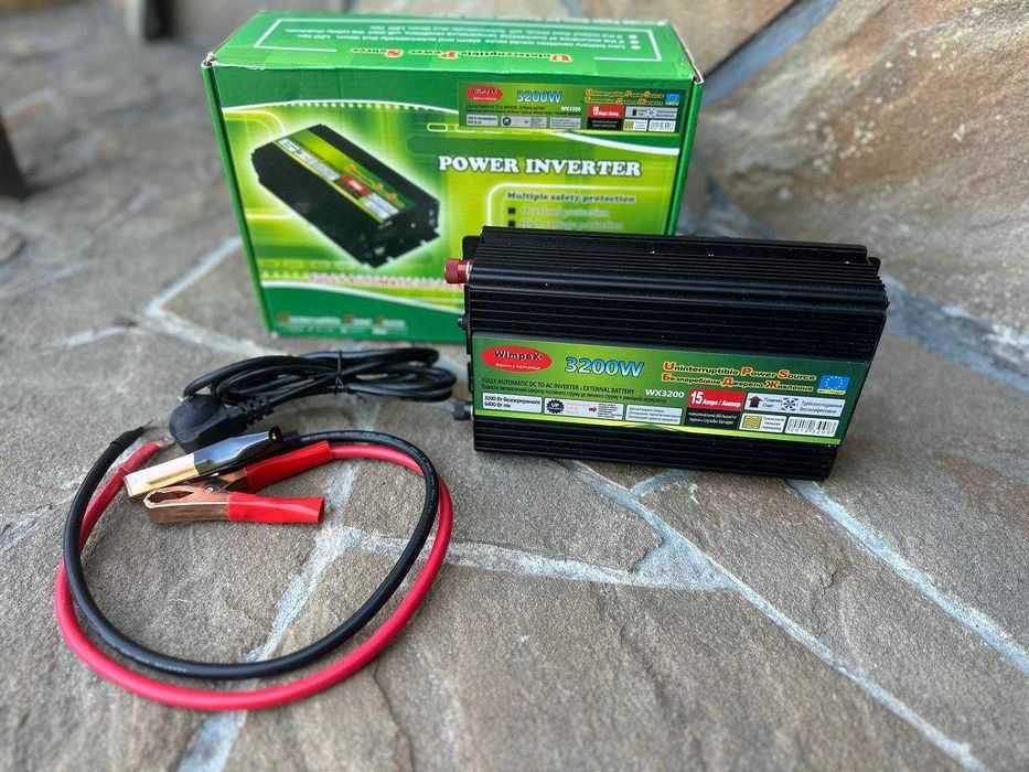 Преобразователь 12-220v 3200w с подзарядкой для дома котла насоса. ИБП