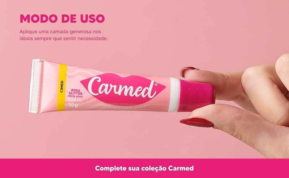 Carmed Hidratante Labial Rosa Glitter