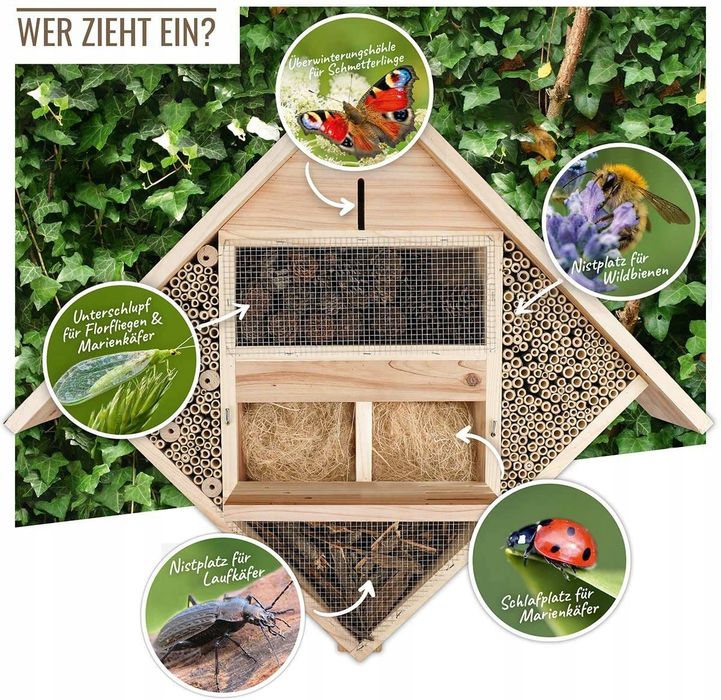 Domek dla owadów XXL 85×82 cm z atraktantem