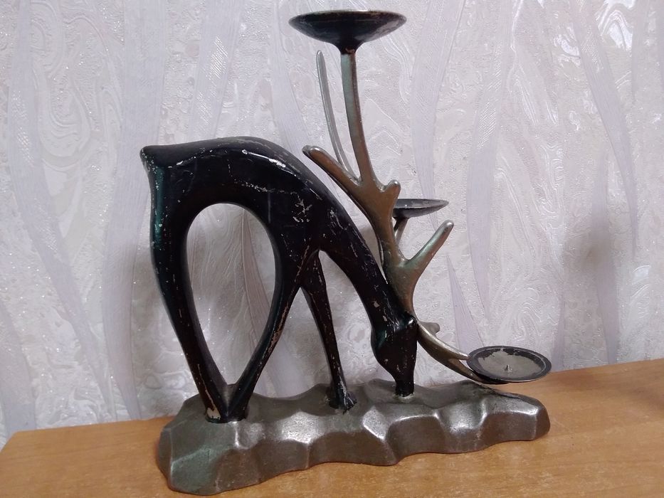 Подсвечник ссср.Олень.