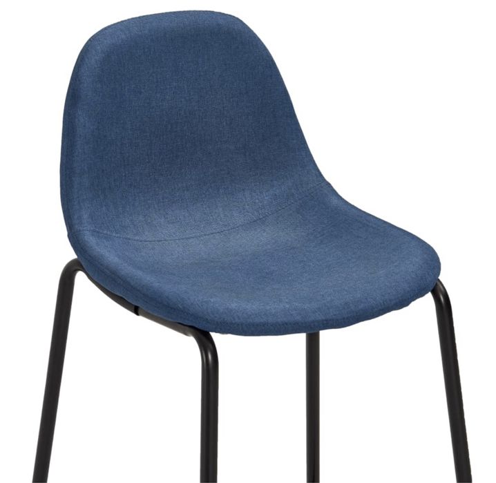 Cadeiras de bar 4 pcs tecido azul