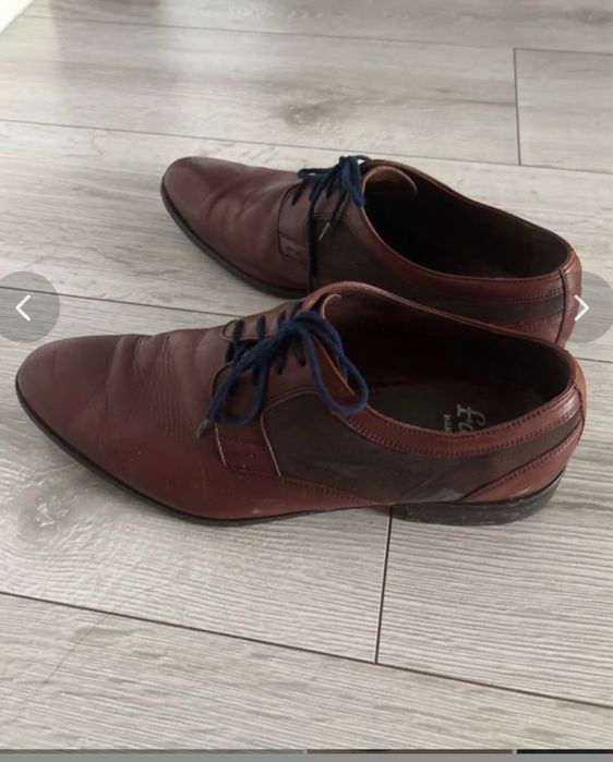 Pantofle meskie skórzane brązowe rozmiar 41