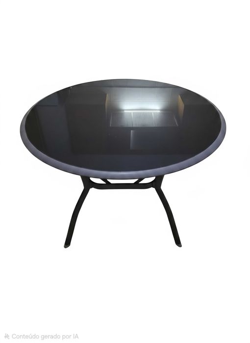 Mesa de exterior em vidro temperado com ø1 metro