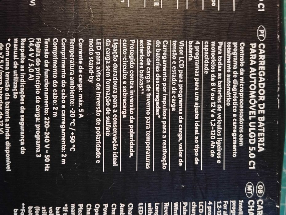 Carregador de Bateria de Carro ULGD 5.0 C1 - LIDL - Pouco Uso