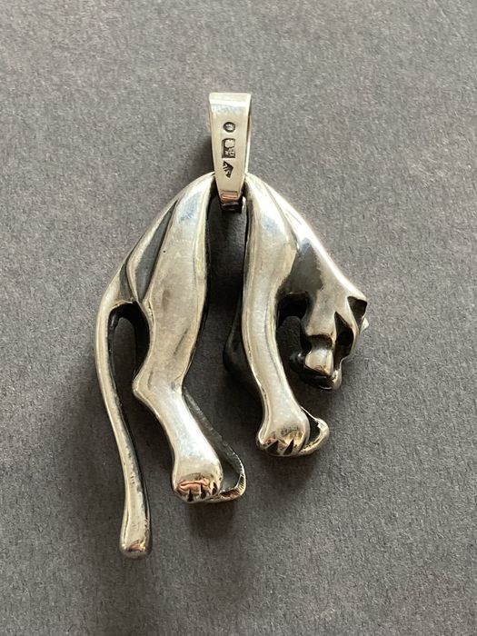 Wisiorek puma srebrna, dwustronna