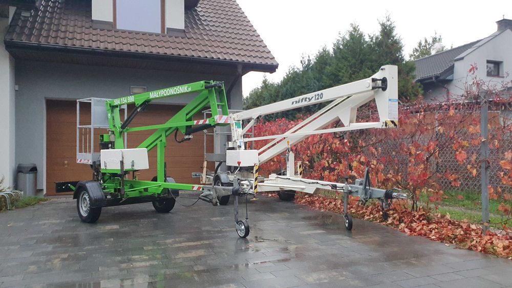 Zwyżka na przyczepce Nifty90, mini podnośnik pająk na przyczepce, wysi