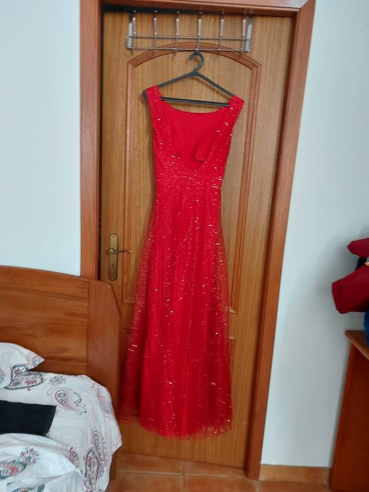 Vestido cerimónia vermelho feito à medida