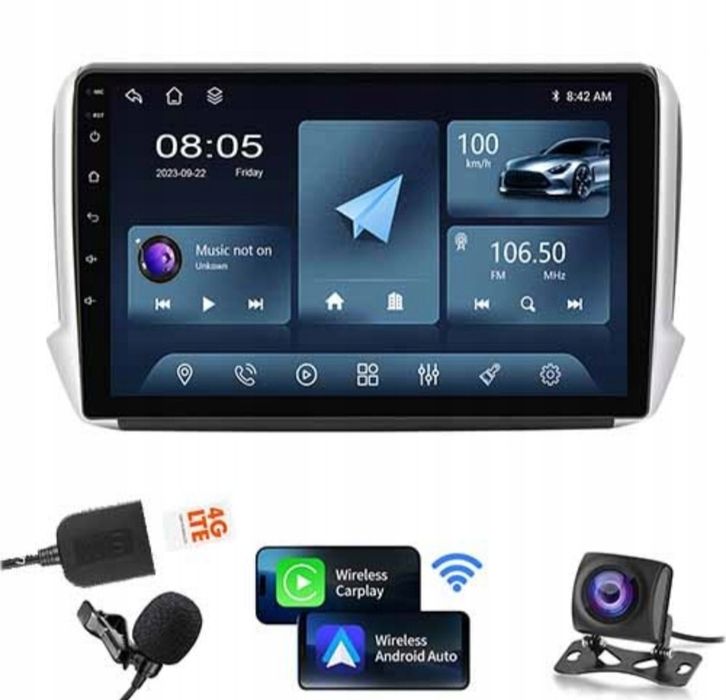 Radio Nawigacja GPS Peugeot 208, 2008, 2012 - 2019 Android 4GB 64GB SI