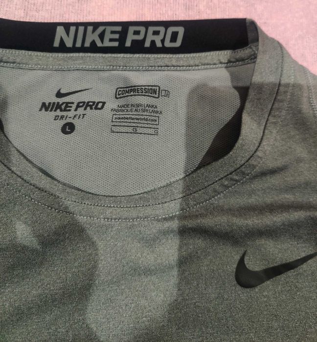 Nike Pro dri -fit compression bluza koszulka oryginalna nowa okazja L męska szara