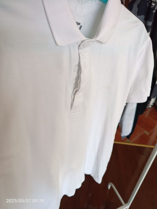 Koszulka polo dla chłopca r. 158 z kołnierzykiem biała