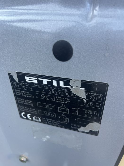 Погрузчик, електричний навантажувач, кара STILL RX 20-14, 2017 рік.