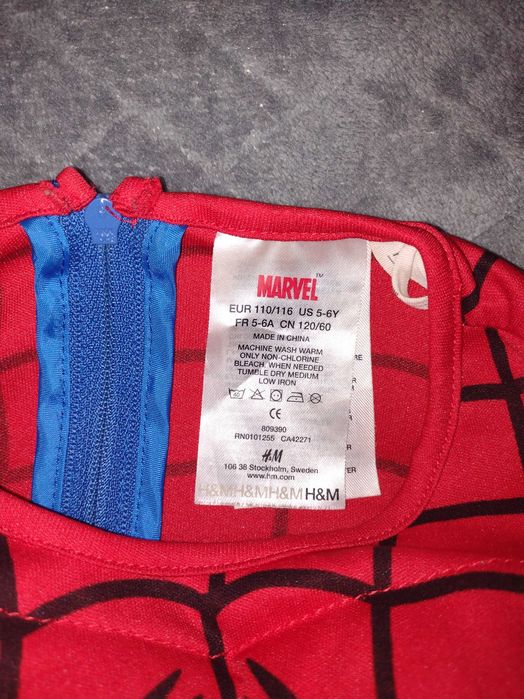 strój kostium spiderman, 110/116 marvel