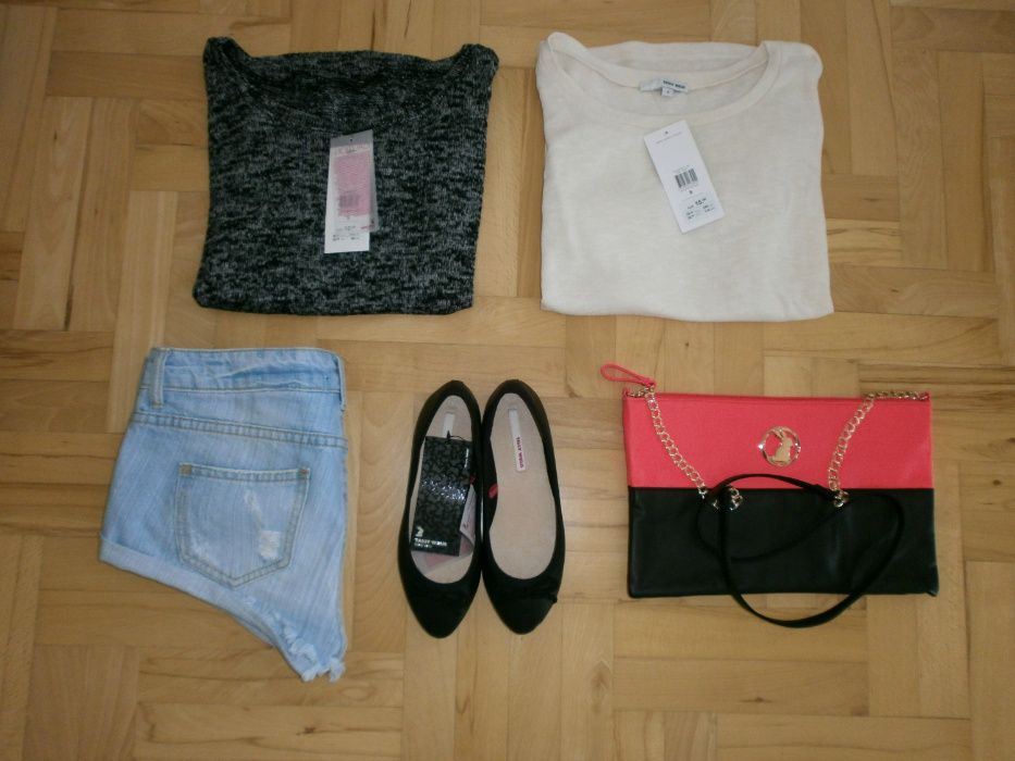 sweter sweterek Tally Weijl rękaw 3/4 oversize trapez melanż szeroki