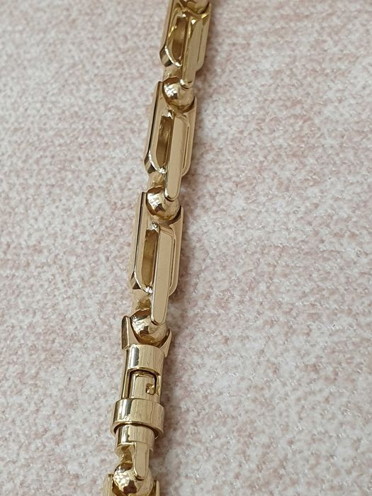 Złoty Łańcuch+KRZYŻ "KC" Z Diamentami-128szt,Waga-83 gr.EKSLUZYWNĄ-14K