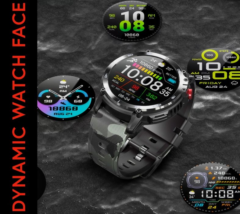 smartwatch męski rubicon rncf08 black/moro smarub232