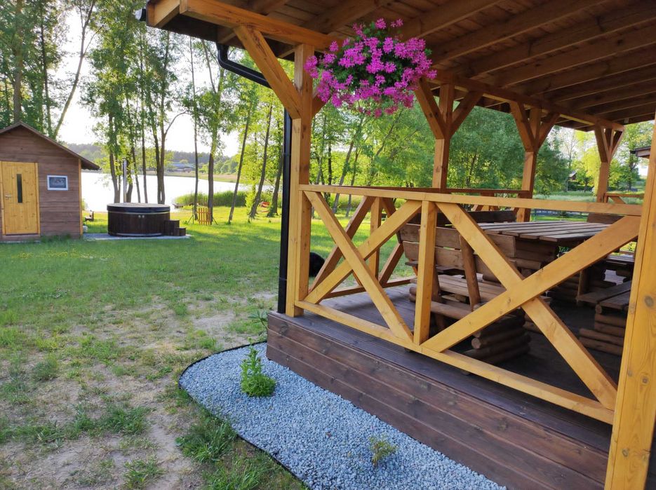 Ferie Walentynki Wakacje domki  całoroczne nad jeziorem  , balia