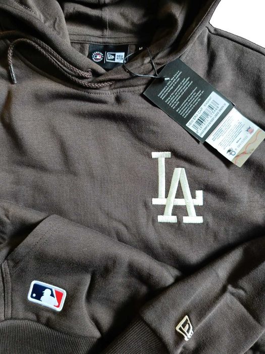 NOWA ORYGINALNA Bluza NEW ERA Los Angeles Dodgers - BRĄZOWA rozm. M