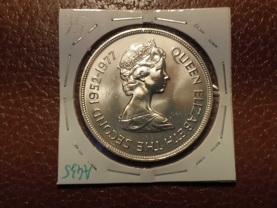 A435 moeda comemorativa de 25 pence de 1977 - Falkland Islands