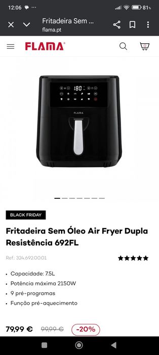 Oportunidade, Air Fryer Flama sem óleo praticamente nova