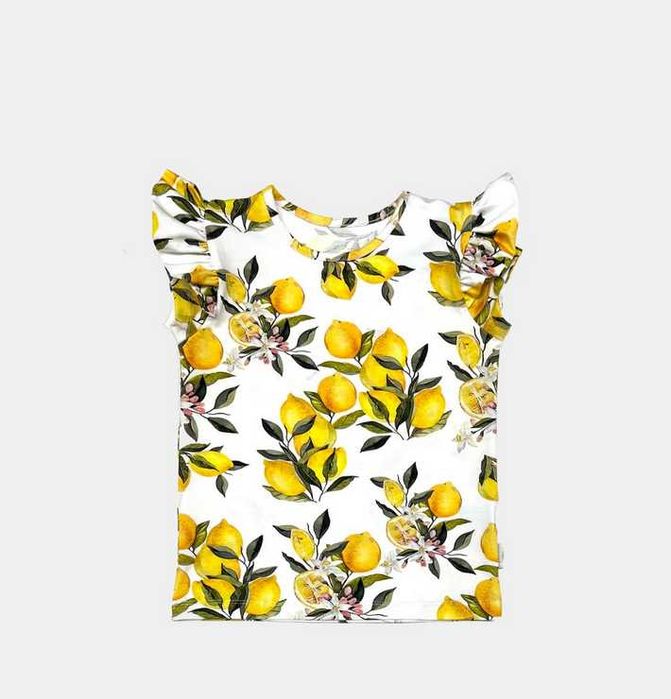 Chrisma bluzka na krótki rękaw koszulka T-shirt w cytrynki 92 2 lata