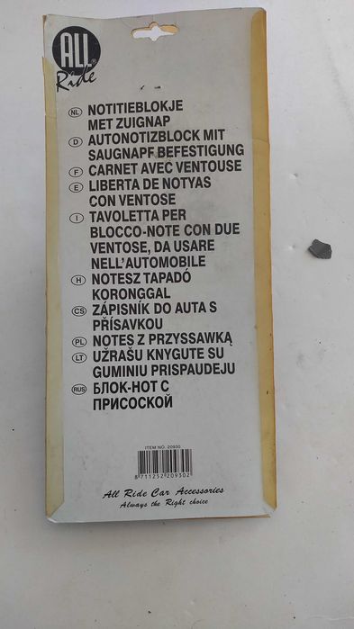 Bloco de notas automóvel, VINTAGE com Ventosa, NOVO!