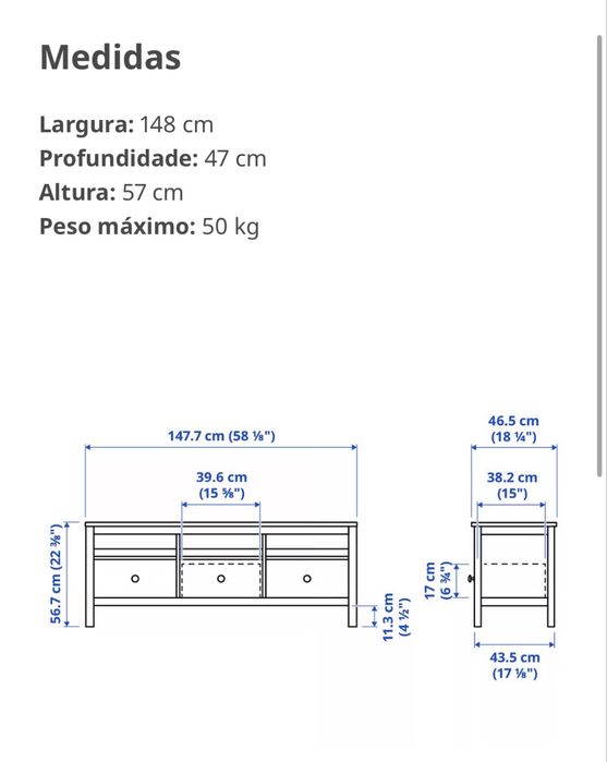 Móvel TV Hemnes Ikea