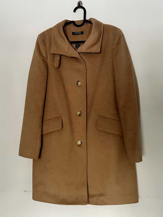 Płaszcz beżowy Ralph Lauren 36 S wełna