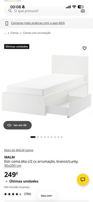 Cama com gavetas + Colchão