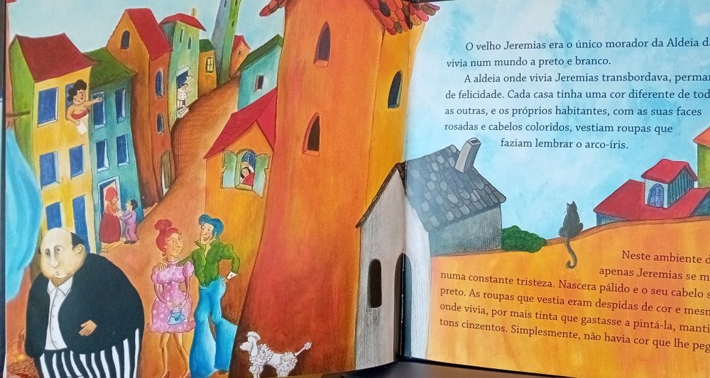 Livro infantil" o velho a preto e branco na aldeia das cores"