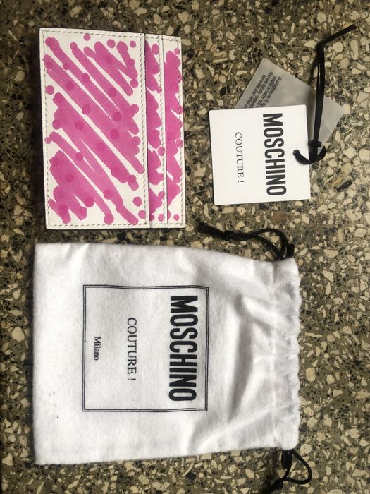 Etui na karty Moschino skóra naturalna