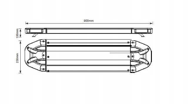 Belka świetlna LED Pomoc drogowa ostrzegawcza stroboskopowa 66W 90cm