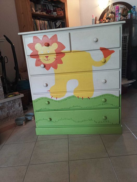 Cómoda quarto criança madeira pintada