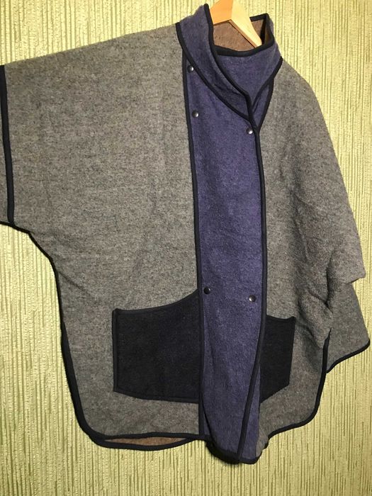 Вовняне коротке пальто вільного крою в стилі печворк Італія